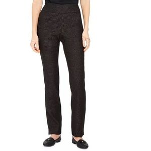 Charter Club Women's Cambridge Slim Jacquard Pants New Charcoal Size 8